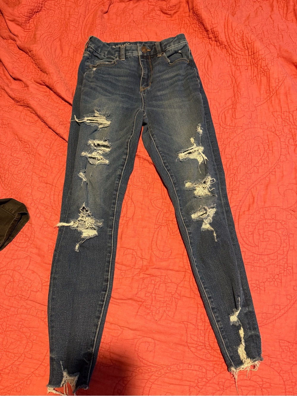 American eagle High-Rise Distressed Women’s Skinny Jeans - Dark Blue